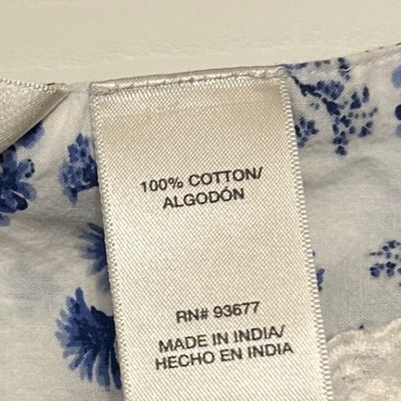 Adonna Floral Cotton Nightgown Lace Trim Sleeveless Sleep Dress XL - Picture 5 of 8